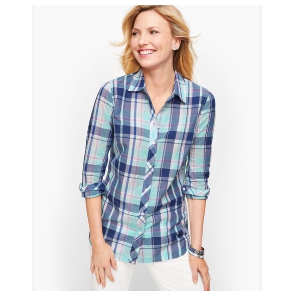 Talbots Tops - Talbots Classic Cotton Picnic Plaid Button Down